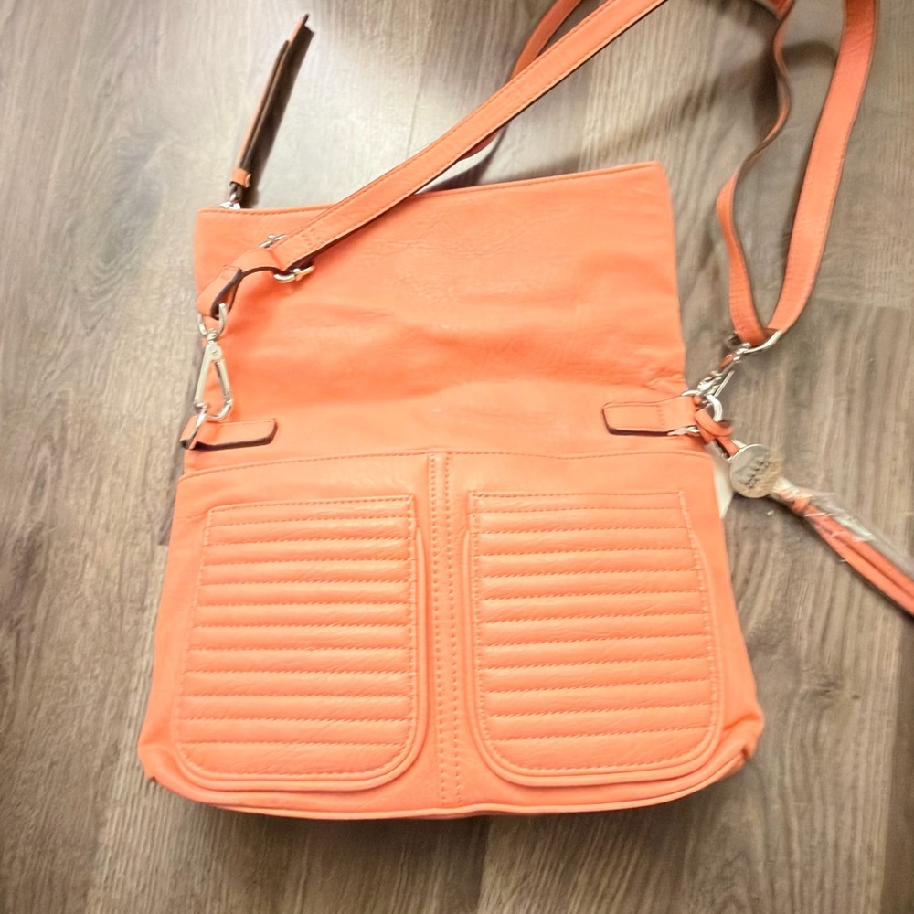 Nicole Miller Bold Orange Crossbody Bag